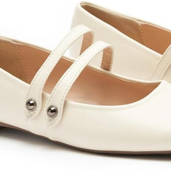 29- NIB C. PARAVANO WOMEN MARY JANE SQUARE TOE BALLET FLATS - Lambskin Leather - Picture 2 of 6